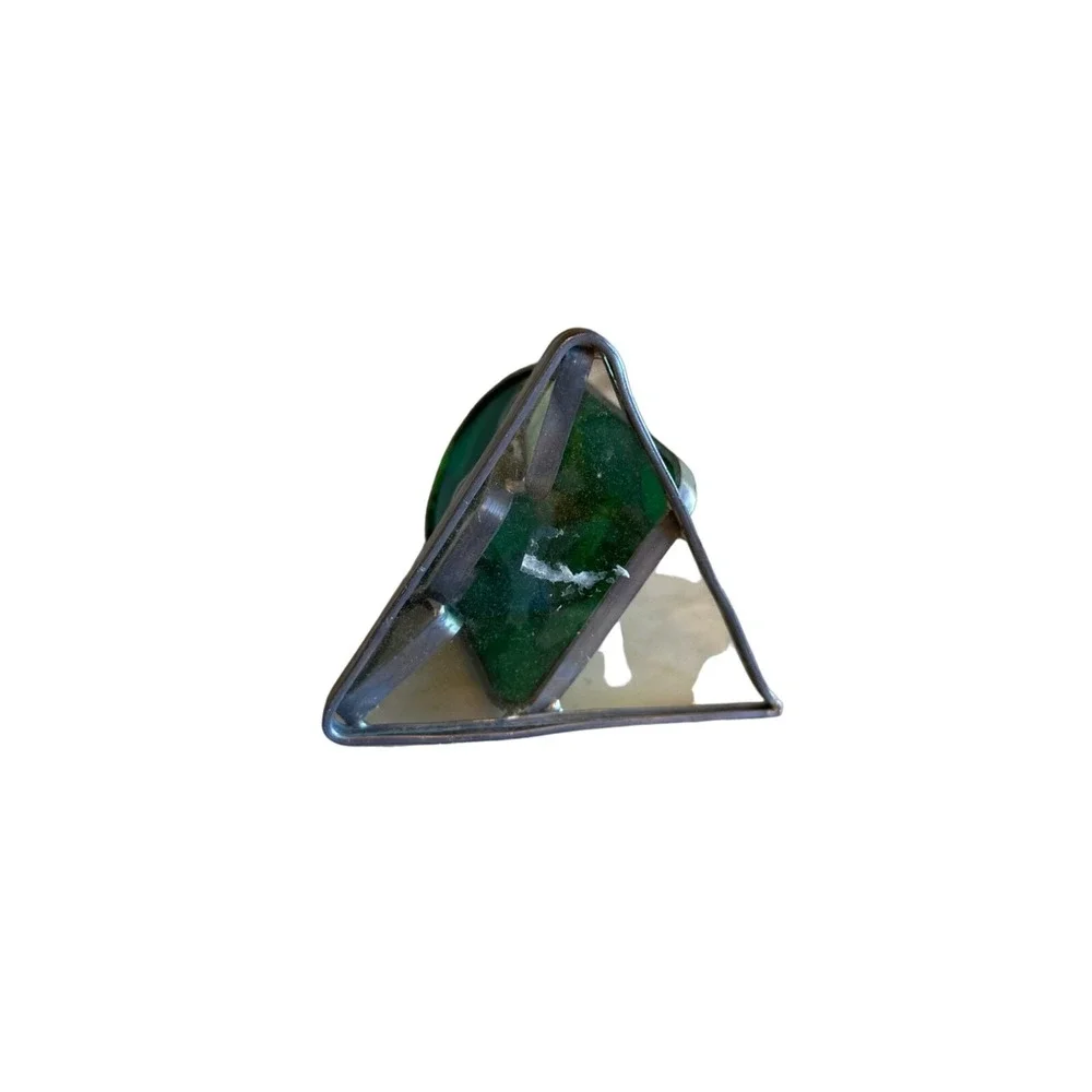Unbranded Nativity Scene Green Stained Glass Holy Family Minimalist‎ Figurine
